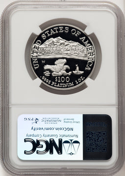 2002-W $100 One-Ounce Platinum Eagle Statue of Liberty Brown Label NGC PF70 (774692004)