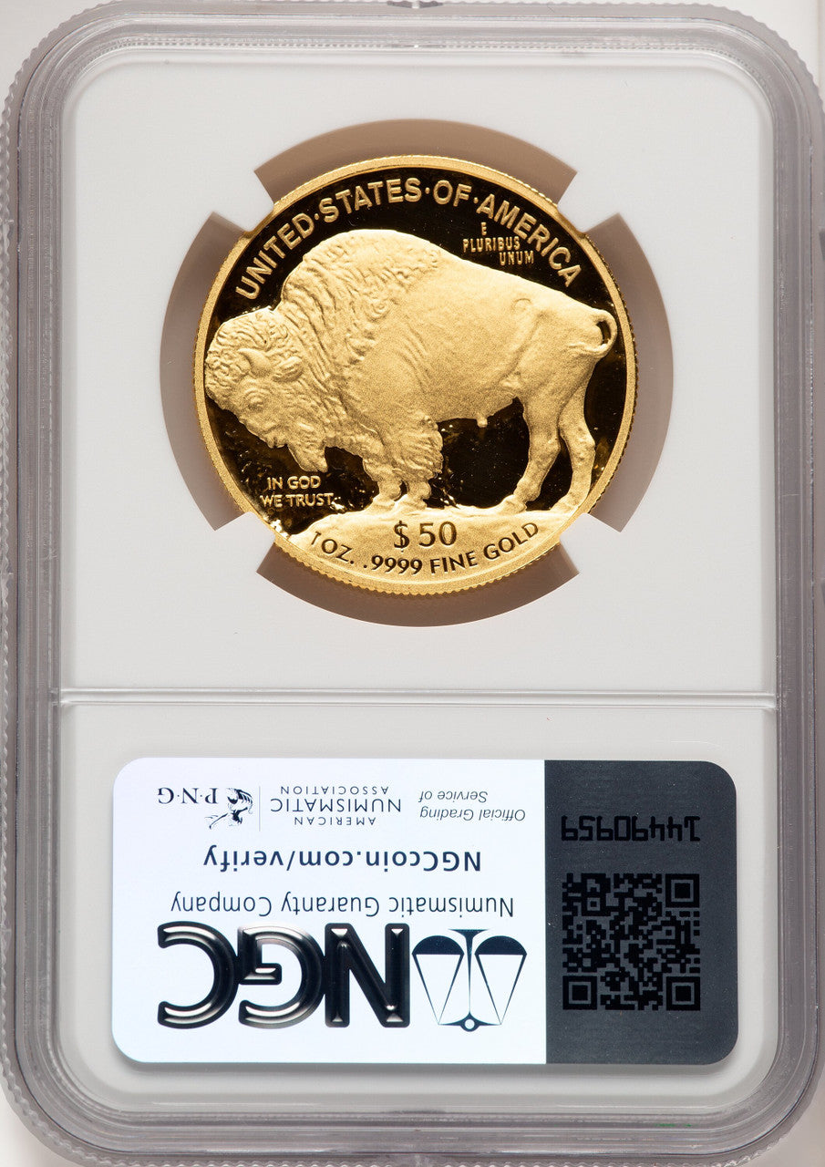 2010-W $50 One-Ounce Gold Buffalo .9999 Fine Gold Mike Castle Congressional Series NGC PF70