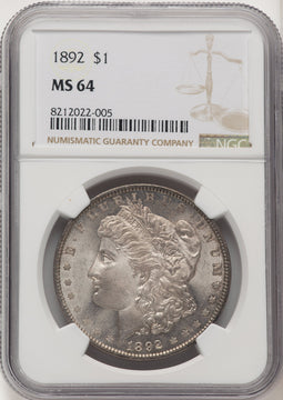 1892 Morgan Dollar NGC MS64