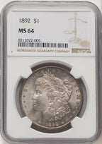 1892 Morgan Dollar NGC MS64
