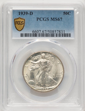 1939-D 50C Walking Liberty Half Dollar PCGS MS67 (774652011)