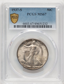 1937-S 50C Walking Liberty Half Dollar PCGS MS67 (774652010)