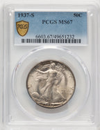1937-S 50C Walking Liberty Half Dollar PCGS MS67 (774652010)