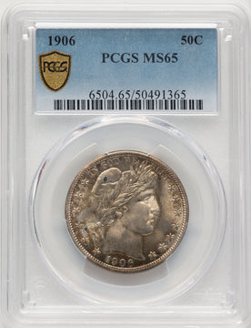 1906 50C Barber Half Dollar PCGS MS65 (774652008)