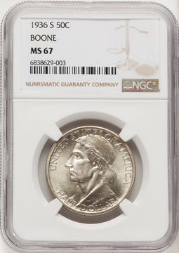1936-S 50C Boone Commemorative Silver NGC MS67 (774652032)