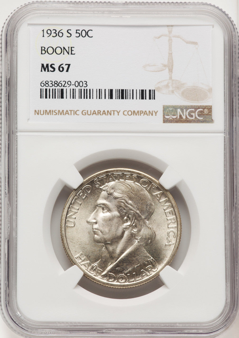 1936-S 50C Boone Commemorative Silver NGC MS67 (774652032)