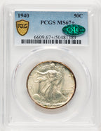1940 50C CAC Walking Liberty Half Dollar PCGS MS67+