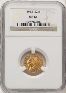 1913 $2.50 Indian Quarter Eagle NGC MS61 (775138004)