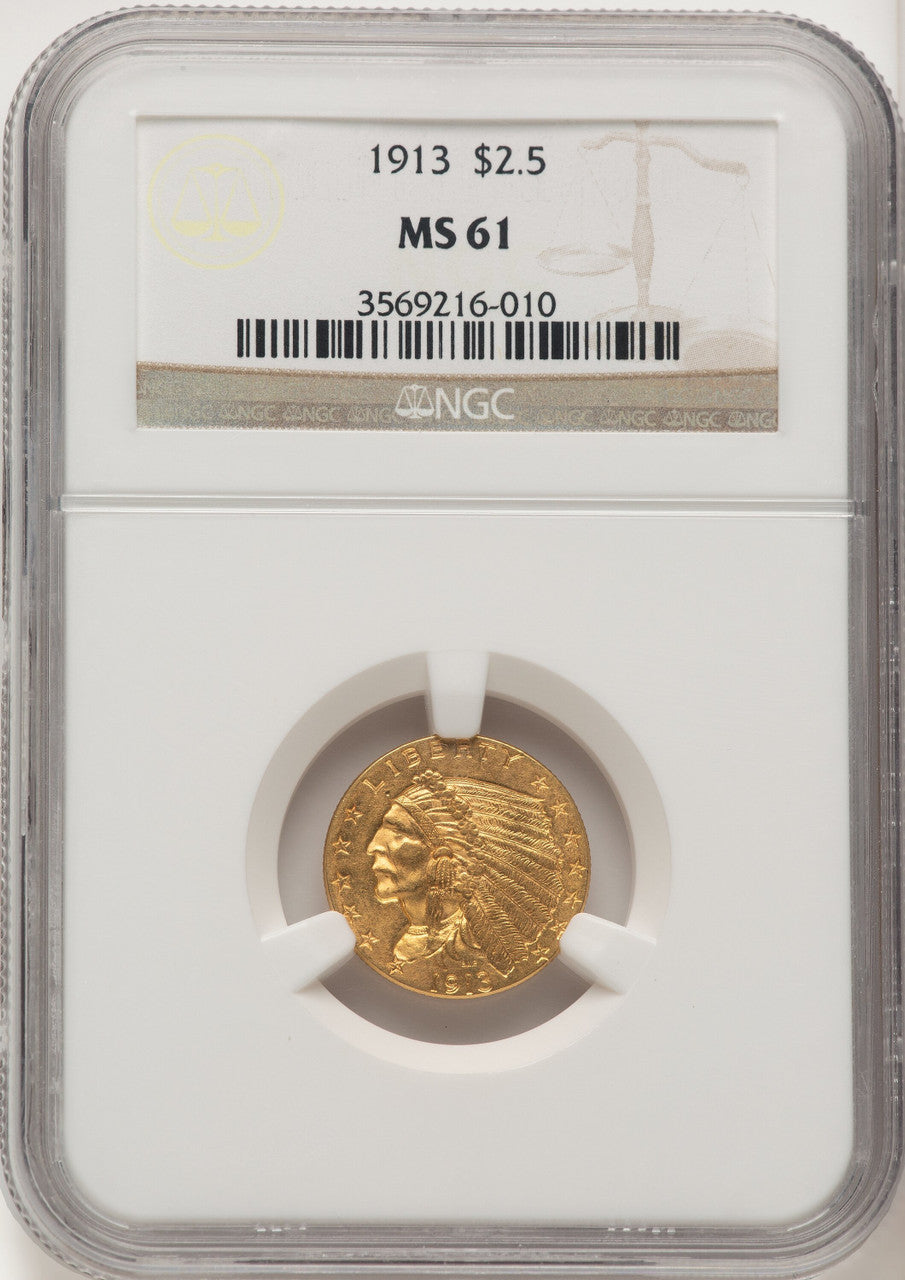 1913 $2.50 Indian Quarter Eagle NGC MS61 (775138004)