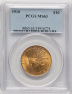 1910 $10 Indian Eagle PCGS MS63 (507166065)