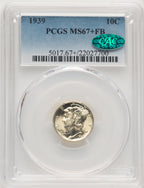 1939 10C FB CAC Mercury Dime PCGS MS67+ (775026002)