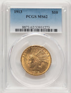 1913 $10 Blue Gradient Indian Eagle PCGS MS62