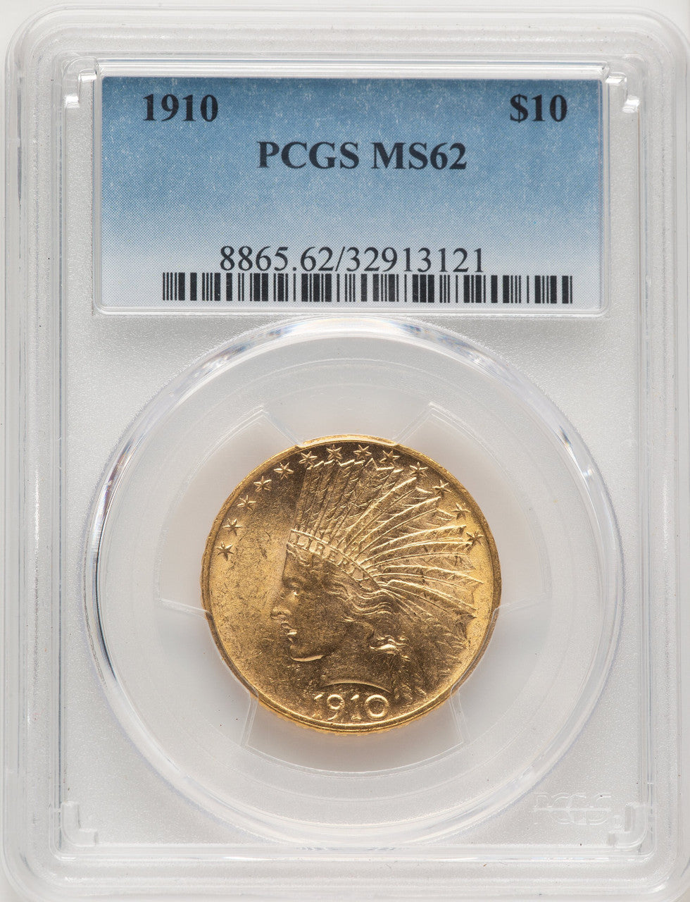 1910 $10 Blue Gradient Indian Eagle PCGS MS62 (774654042)