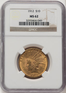 1912 $10 Brown Label Indian Eagle NGC MS62