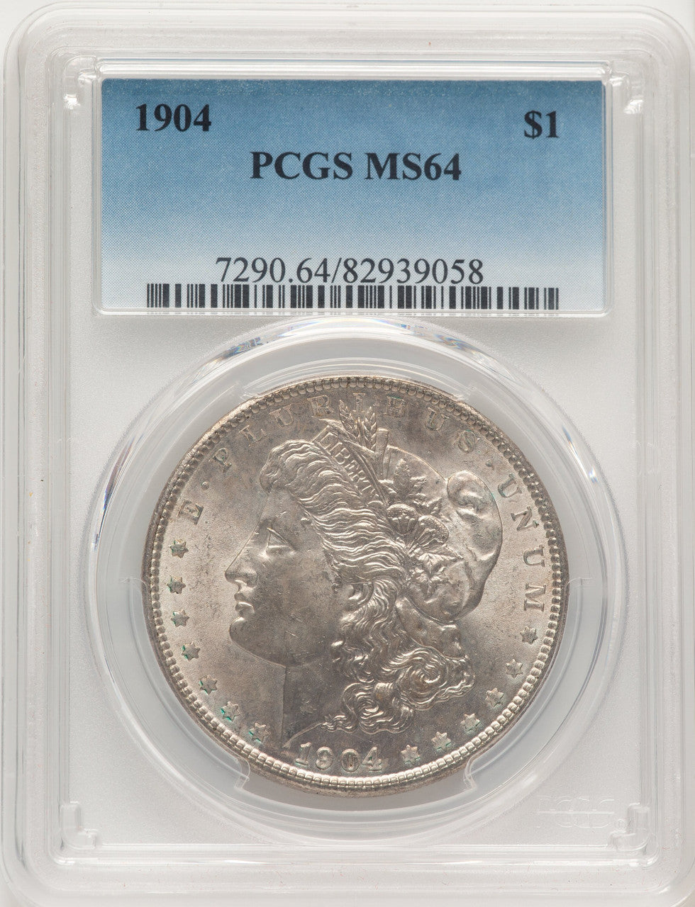 1904 Blue Gradient Morgan Dollar PCGS MS64