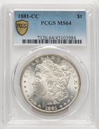1881-CC Blue Gradient Morgan Dollar PCGS MS64