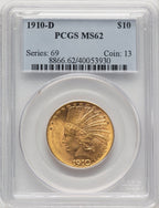 1910-D $10 Indian Eagle PCGS MS62 (520642052)