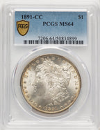 1891-CC Morgan Dollar PCGS MS64 (774710014)