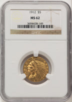 1912 $5 Indian Half Eagle NGC MS62 (775176018)