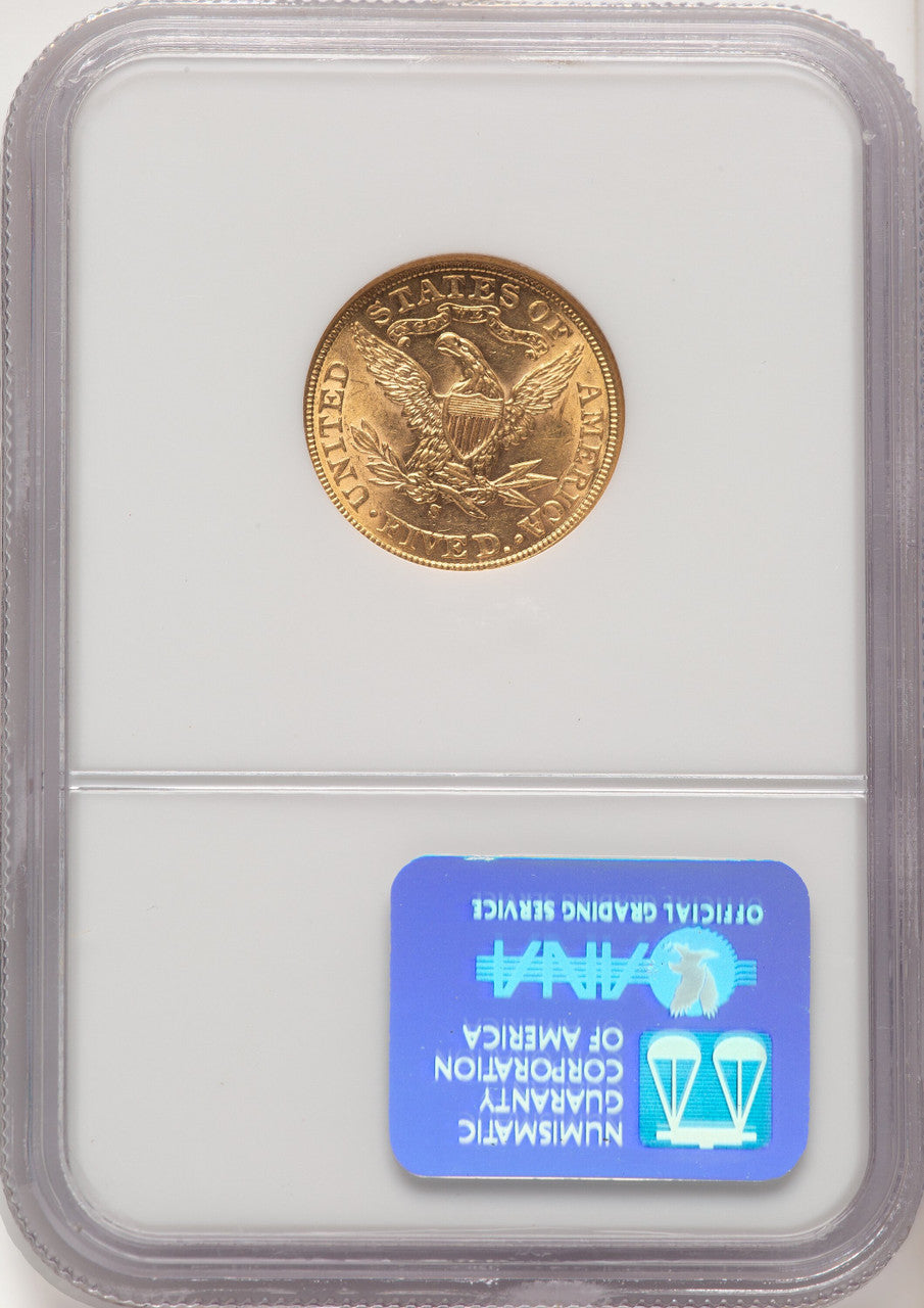 1901/0-S $5 FS-301 Liberty Half Eagle NGC MS60