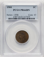 1900 1C BN Proof Indian Cent PCGS PR66