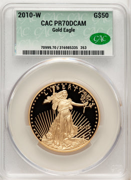 2010-W $50 One-Ounce Gold Eagle CACG PR70
