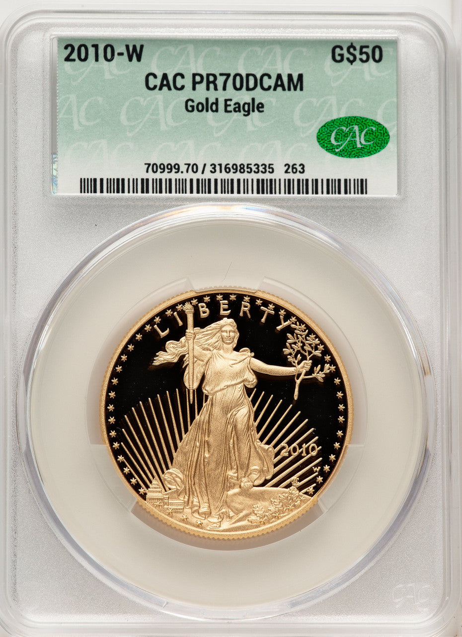2010-W $50 One-Ounce Gold Eagle CACG PR70