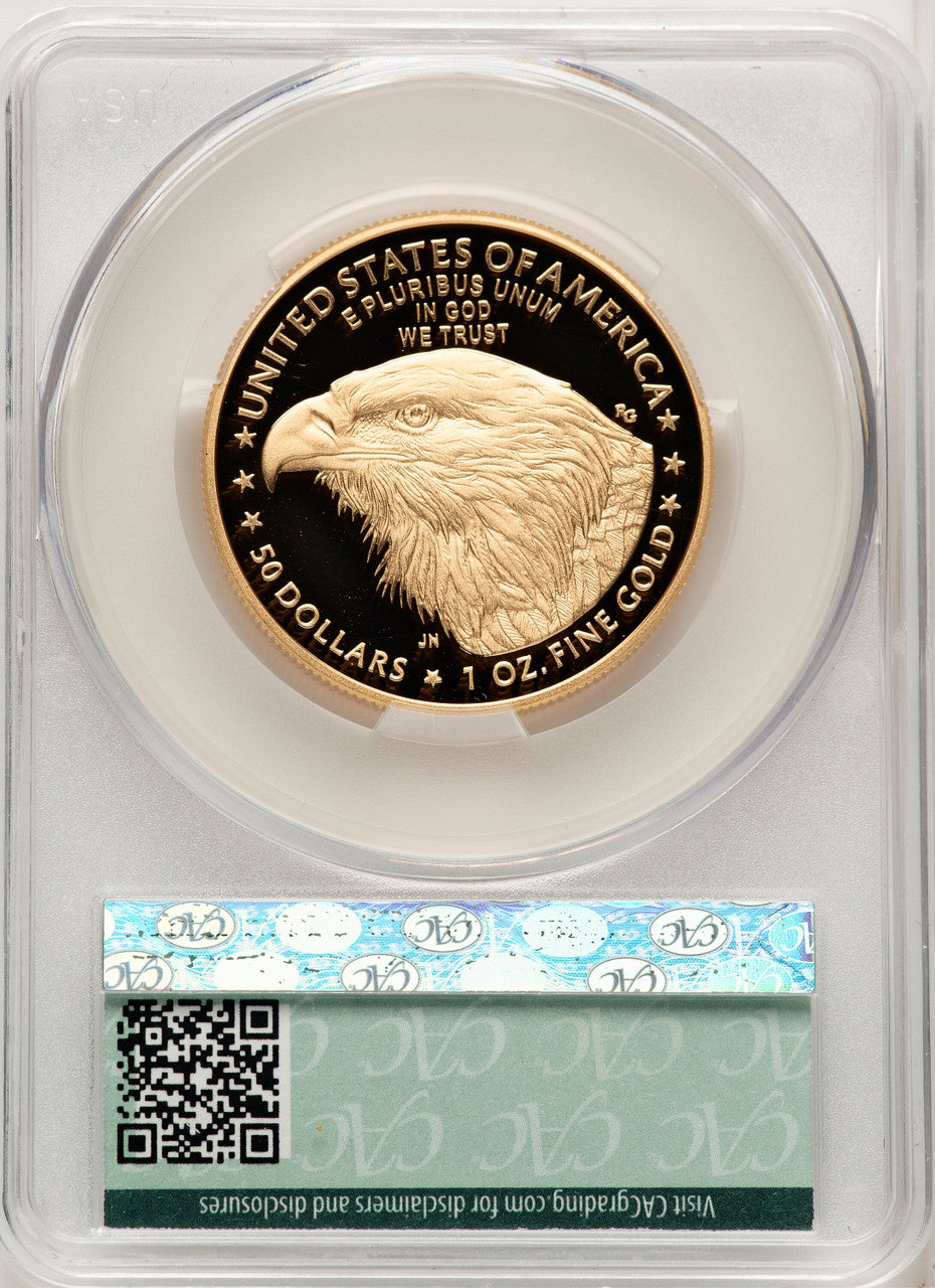 2021-W G$50 One Ounce Gold Eagle Type Two First Day Of Delivery CACG PR70