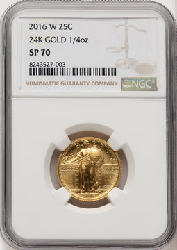 2016-W 25C Standing Liberty 100th Anniversary Gold Centennial Brown Label NGC MS70