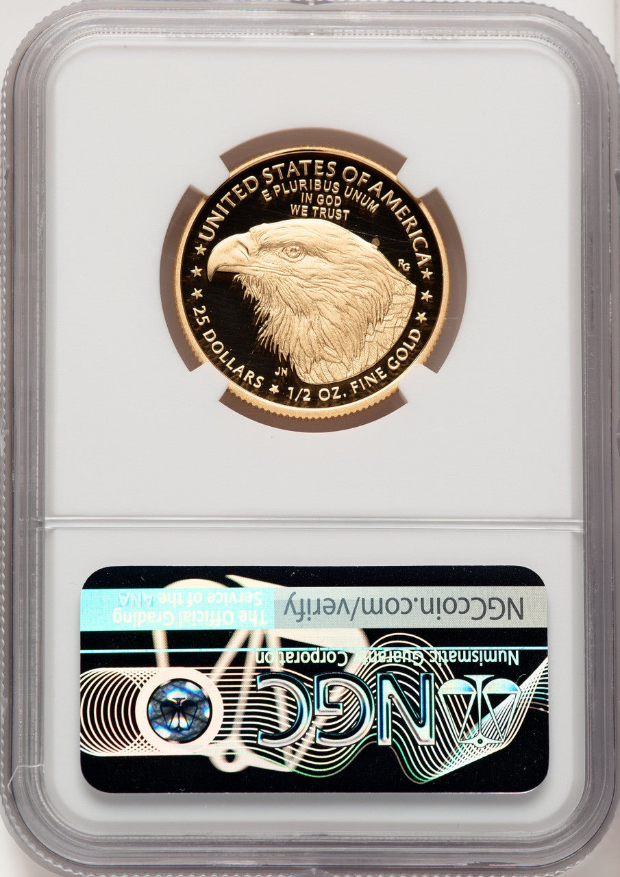 2021-W G$25 Half Ounce Gold Eagle Type Two First Strike FR Jennie Norris NGC PF70