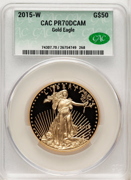 2015-W One-Ounce Gold Eagle CACG PR70