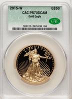 2015-W One-Ounce Gold Eagle CACG PR70