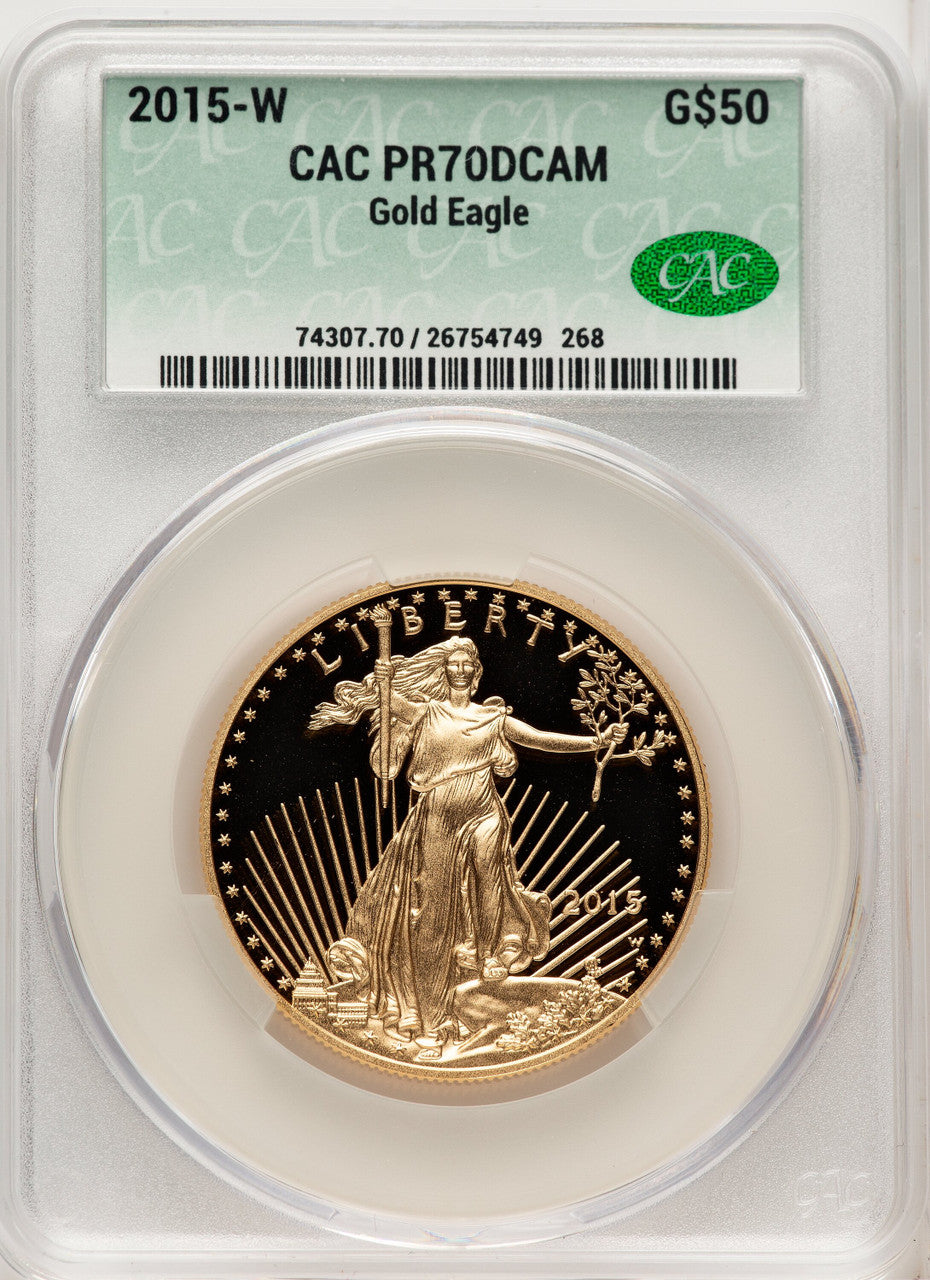 2015-W One-Ounce Gold Eagle CACG PR70