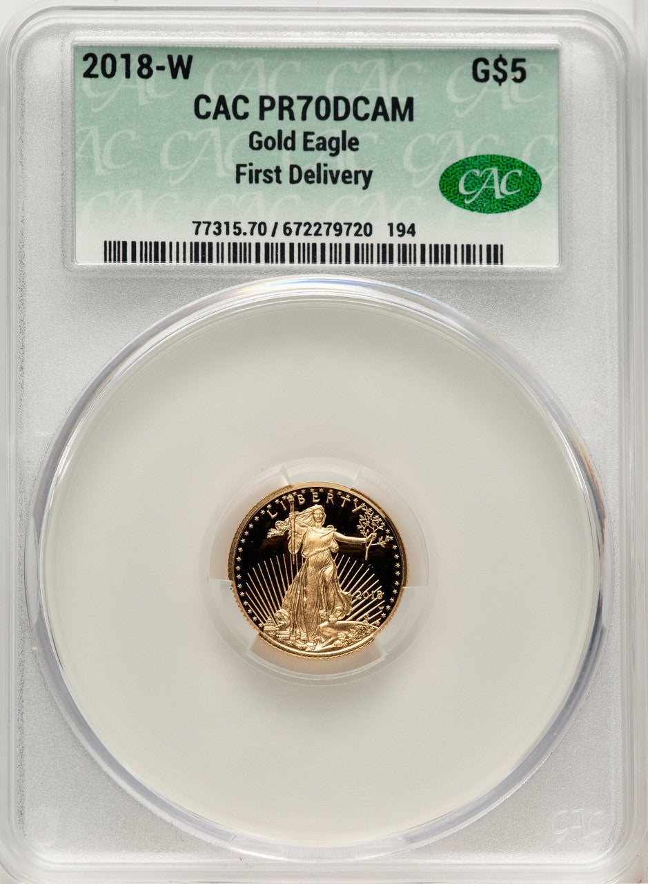 2018-W Gold American Eagle 4-Coin Set First Delivery CACG PR70