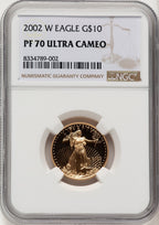 2002-W $10 Quarter-Ounce Gold Eagle Brown Label NGC PF70 (774415011)