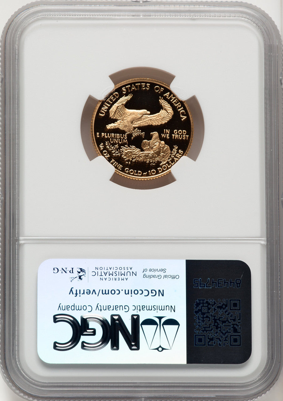 2002-W $10 Quarter-Ounce Gold Eagle Brown Label NGC PF70 (774415011)