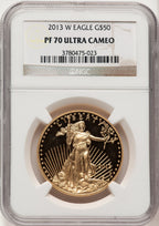 2013-W $50 One-Ounce Gold Eagle Brown Label NGC PF70 (774535008)