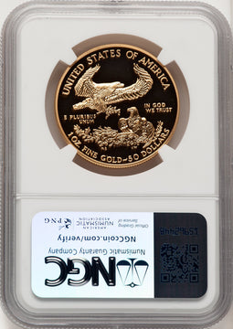 2002-W $50 One-Ounce Gold Eagle Brown Label NGC PF70 (774207004)