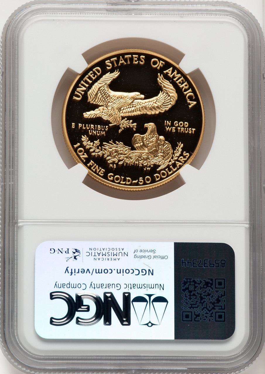 2006-W $50 One-Ounce Gold Eagle 20th Anniversary Brown Label NGC PF70 (771183005)