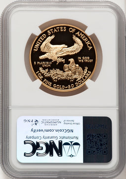 2008-W $50 One-Ounce Gold Eagle Brown Label NGC PF70 (773513004)