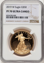 2019-W $50 One-Ounce Gold Eagle Brown Label NGC PF70 (774207002)