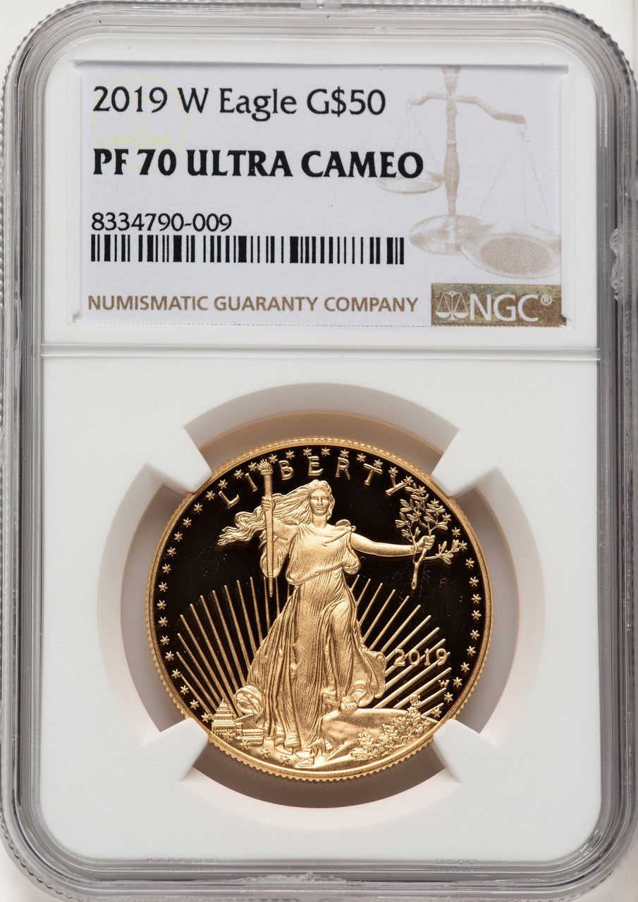 2019-W $50 One-Ounce Gold Eagle Brown Label NGC PF70 (774207002)