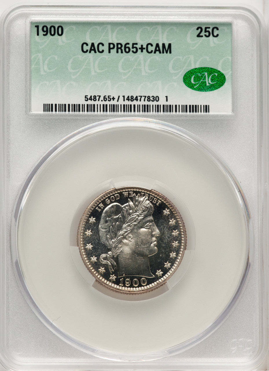1900 25C CA Proof Barber Quarter CACG PR65
