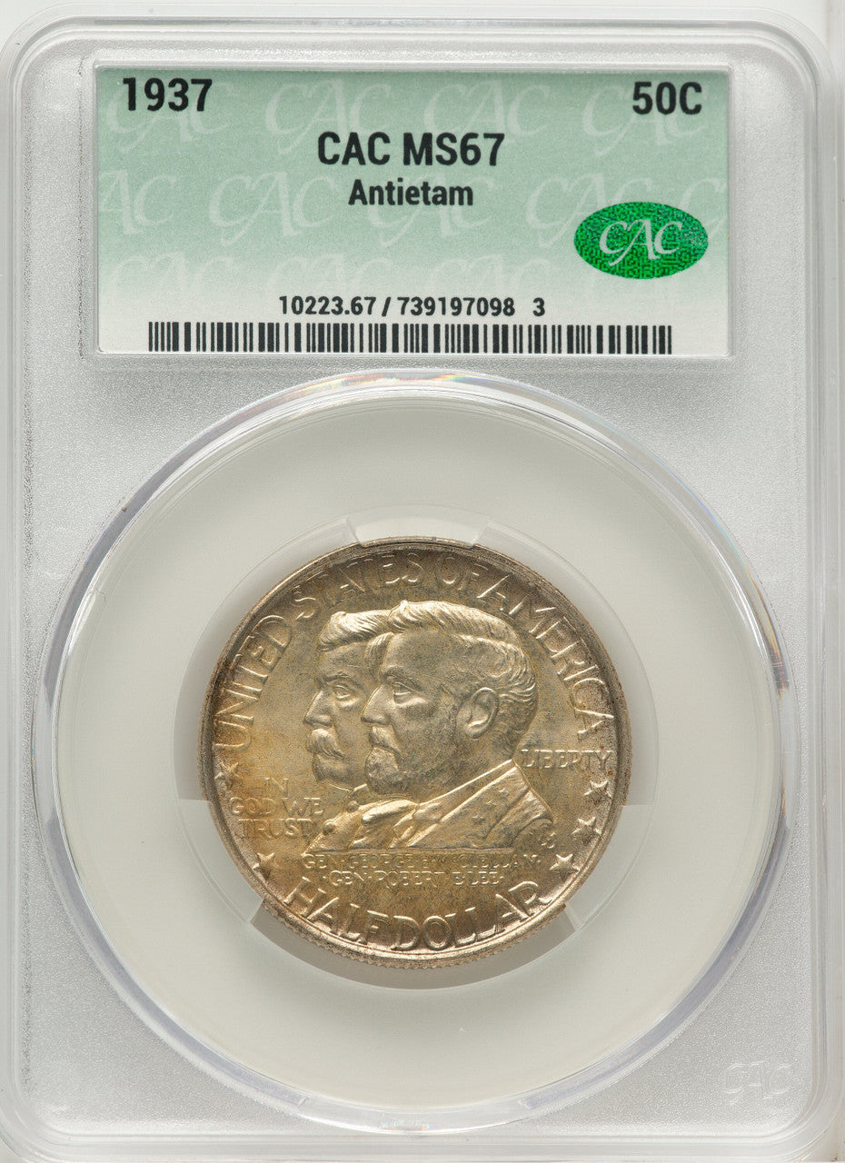 1937 50C Antietam Commemorative Silver CACG MS67