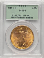 1911-D $20 Saint-Gaudens Double Eagle PCGS MS65 (774243006)