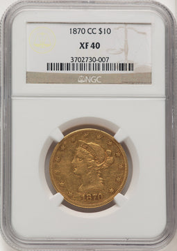 1870-CC $10 Liberty Eagle NGC XF40