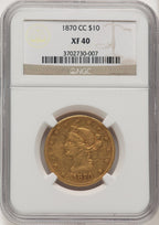 1870-CC $10 Liberty Eagle NGC XF40