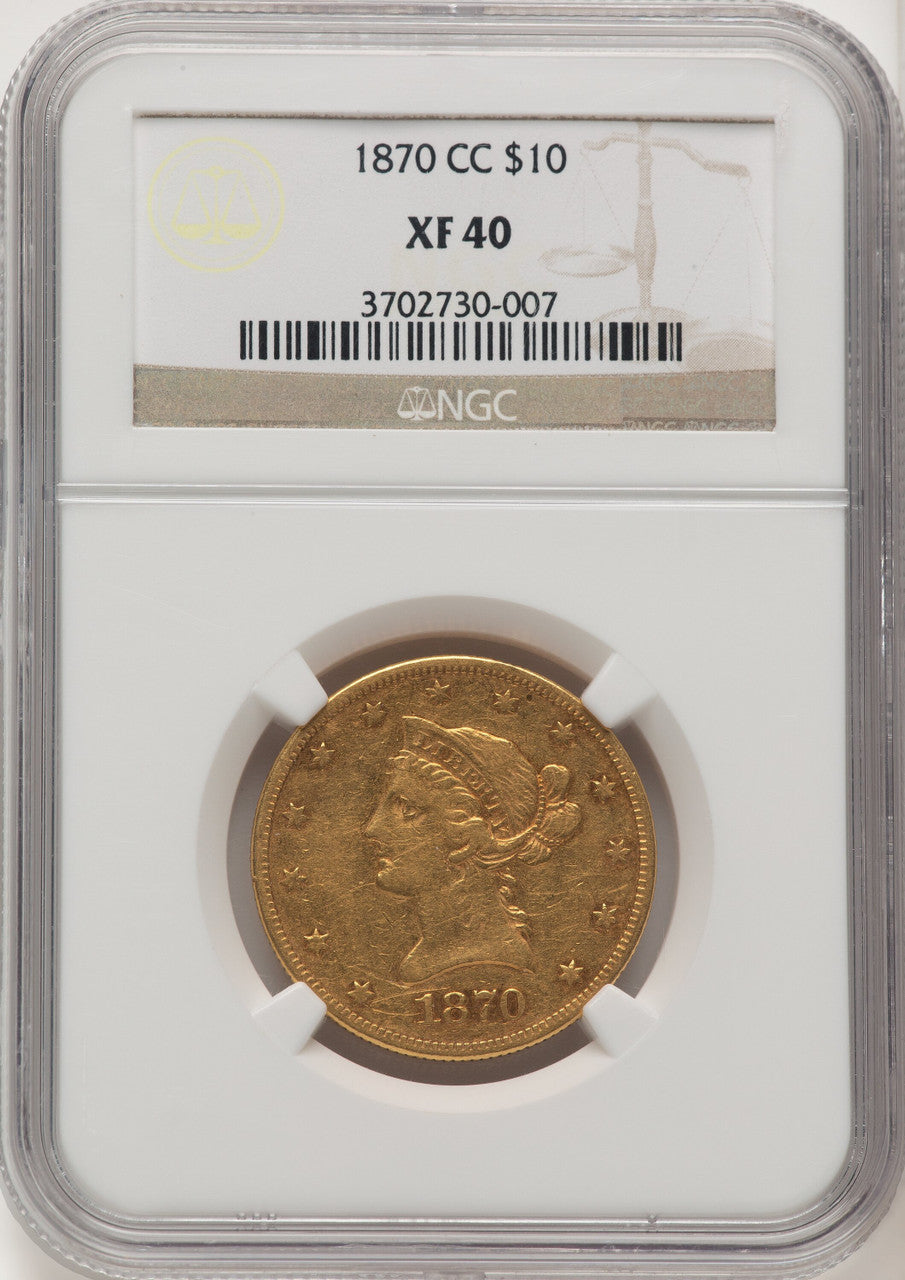 1870-CC $10 Liberty Eagle NGC XF40