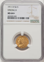 1911-D $2.50 Indian Quarter Eagle NGC MS64+