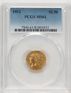 1912 $2.50 Indian Quarter Eagle PCGS MS61